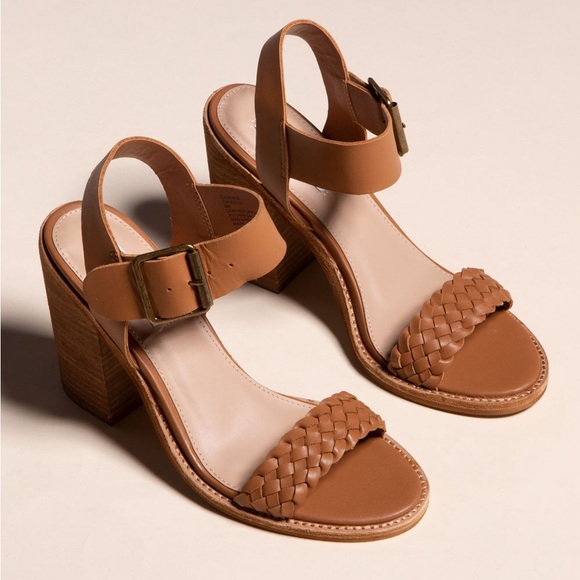 Steve Madden Cadence Leather Heeled Sandal (Cognac) - Picture 4 of 14